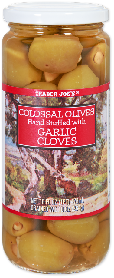 Trader Joe's colossal olives stuffed with garlic cloves