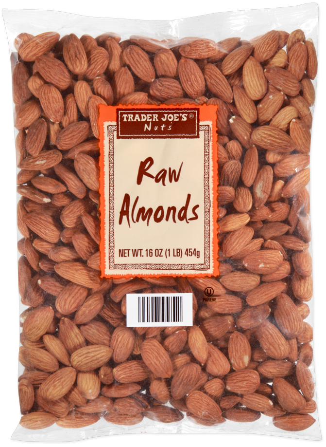 Trader Joe's raw almonds snack package