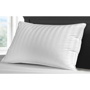Hotel Grand white king down pillow with cotton damask cover
