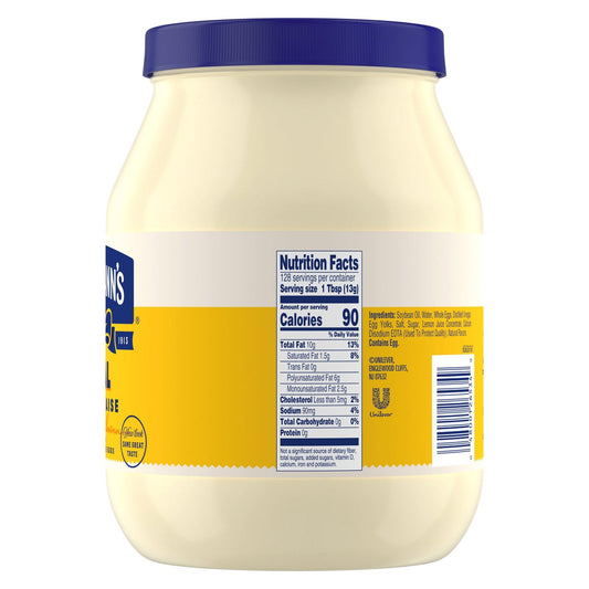 Creamy Best Foods mayonnaise for sandwiches and salads