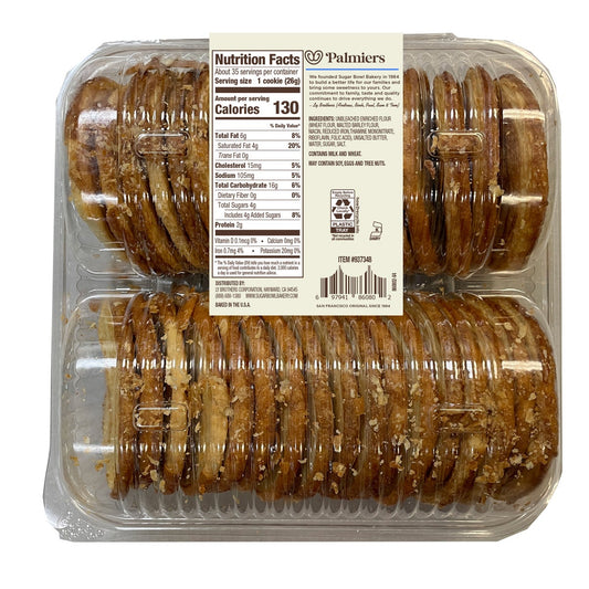 Crisp bakery-style palmiers snack pastries