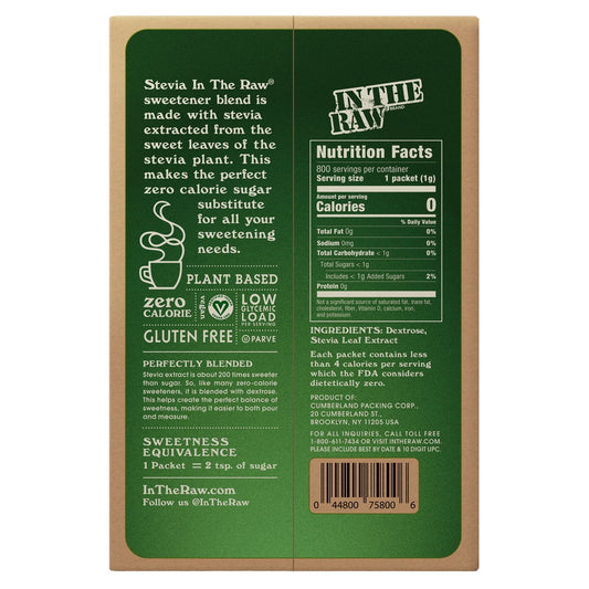 Stevia in the Raw 1 g sweetener packets for beverages