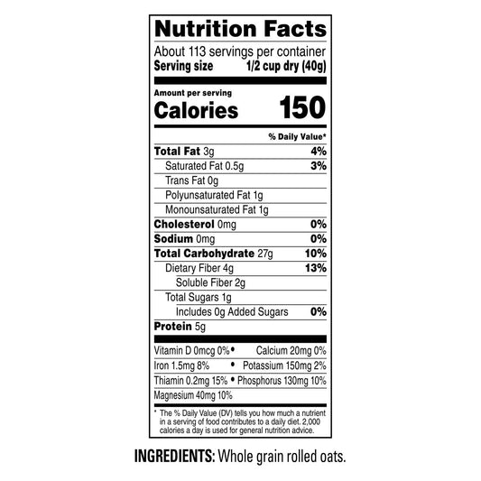 Quaker rolled oats pantry size breakfast staple