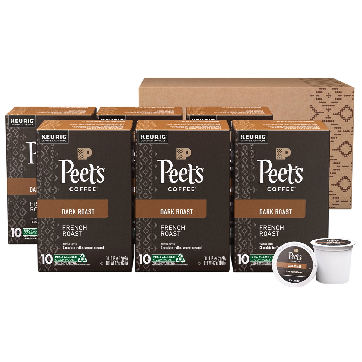Peet's French Roast single-serve coffee pods for Keurig brewers