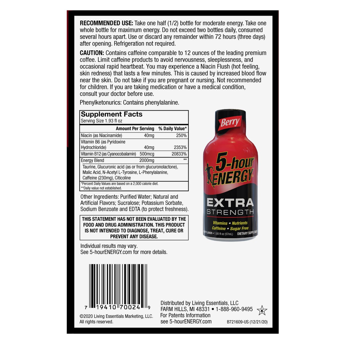 5-hour Energy 1.93 fl oz extra strength energy shot