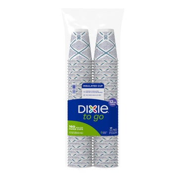 Dixie To Go 12 oz insulated paper cups 160 count