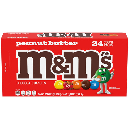 Full-size M&M's peanut butter candy packs
