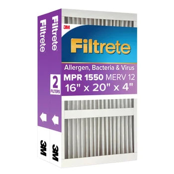 Filtrete 16x20x4 air filter 2-pack packaging