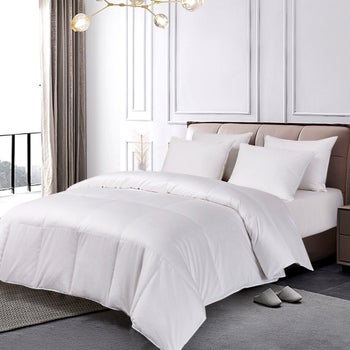 Royal Luxe white king down comforter with cotton cover