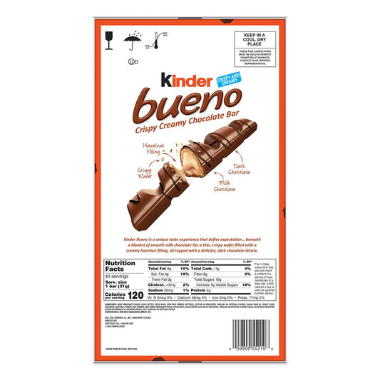 Milk chocolate hazelnut Kinder Bueno snack bars