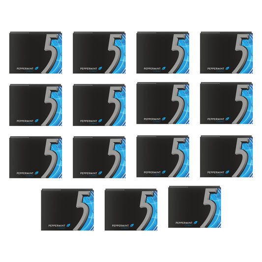 5 Gum peppermint cobalt chewing gum pack front view