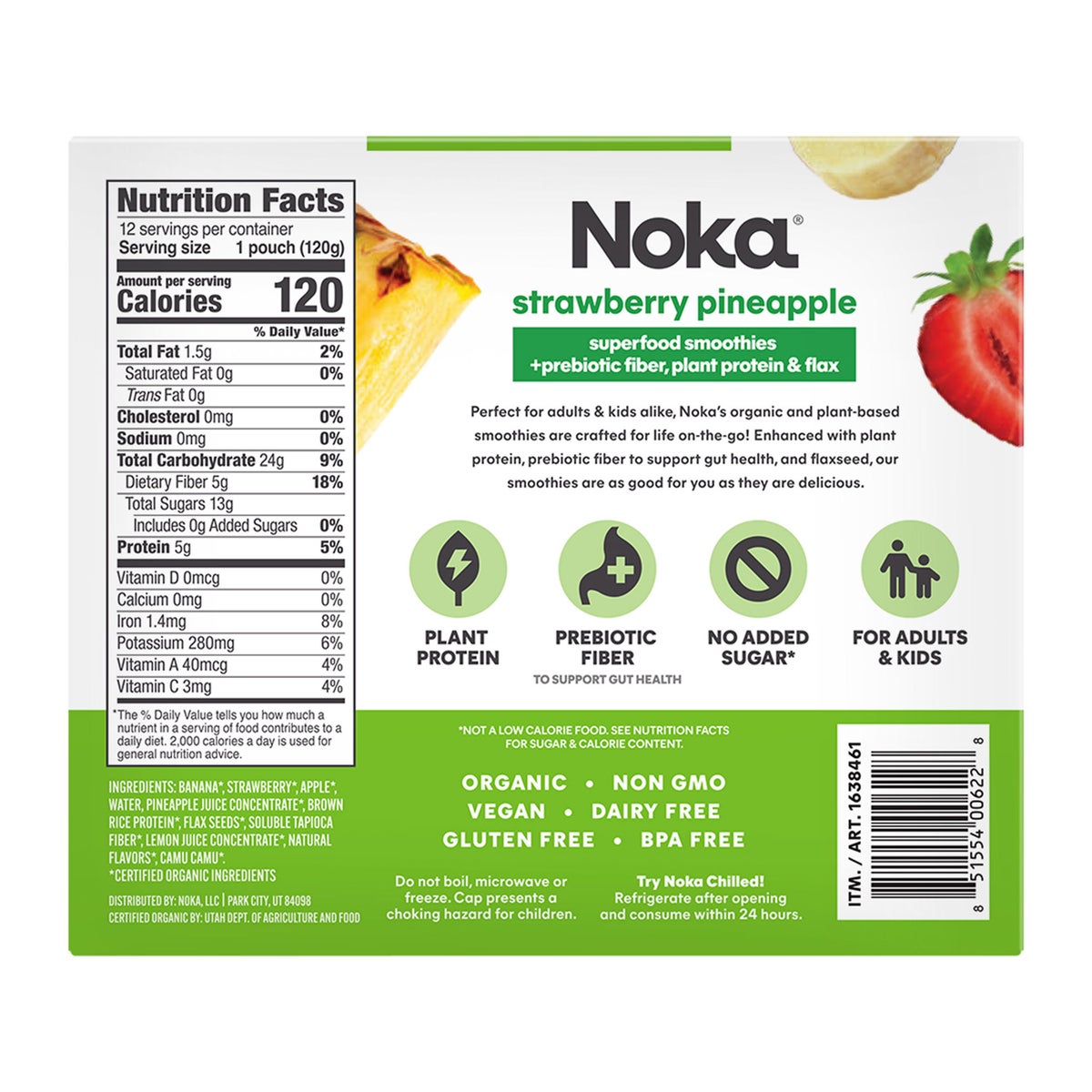 Noka 12-count organic superfood smoothie snack pack