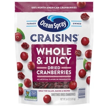 Ocean Spray Craisins whole dried cranberries 64 oz resealable bag