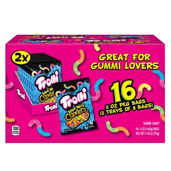 Trolli Sour Brite Crawlers 16-count sour gummy candy pack
