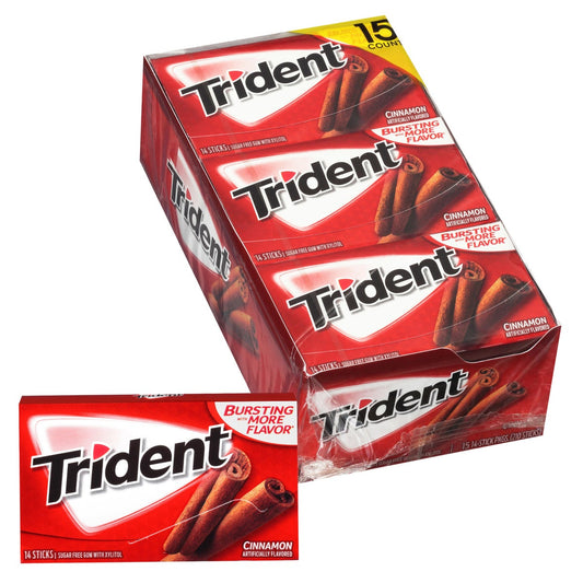 Trident cinnamon gum pack front view