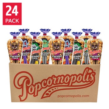 Popcornopolis Halloween Monster caramel corn mini cones 24 count