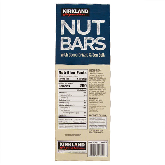 Kirkland Signature nut bars snack packaging