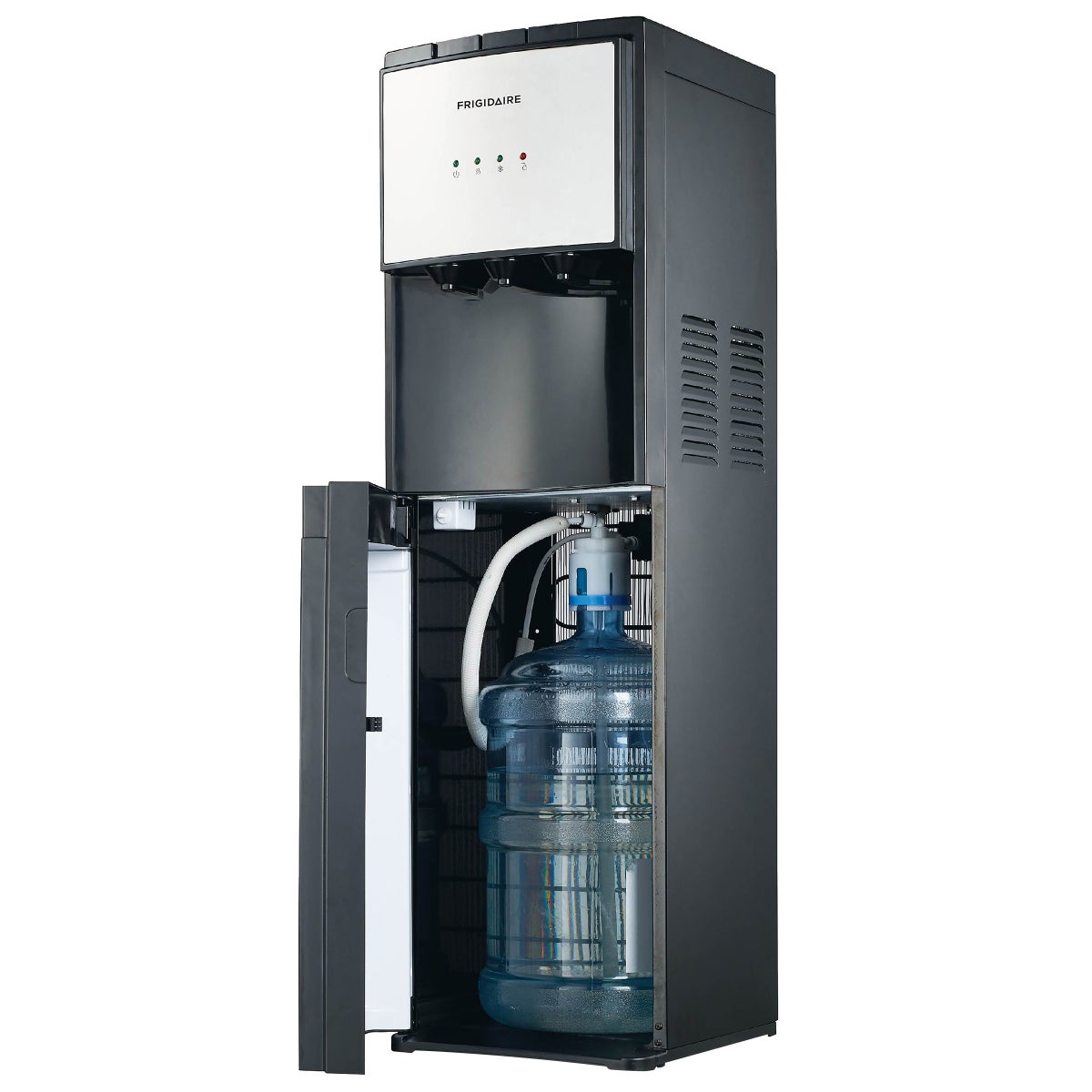 Bottom loading water dispenser with removable drip tray