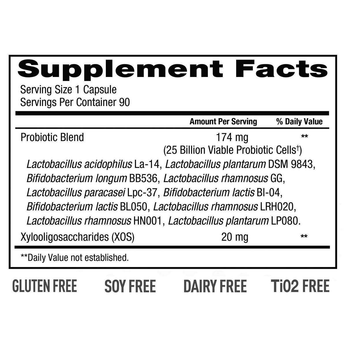 trunature women's probiotic dietary supplement front label