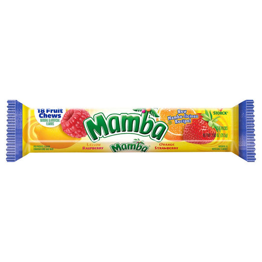 Mamba fruity candy bars with four flavors