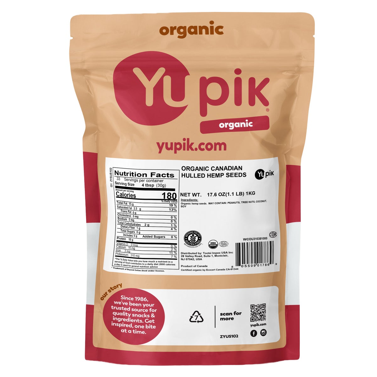 Yupik gluten free hemp hearts bulk value pack