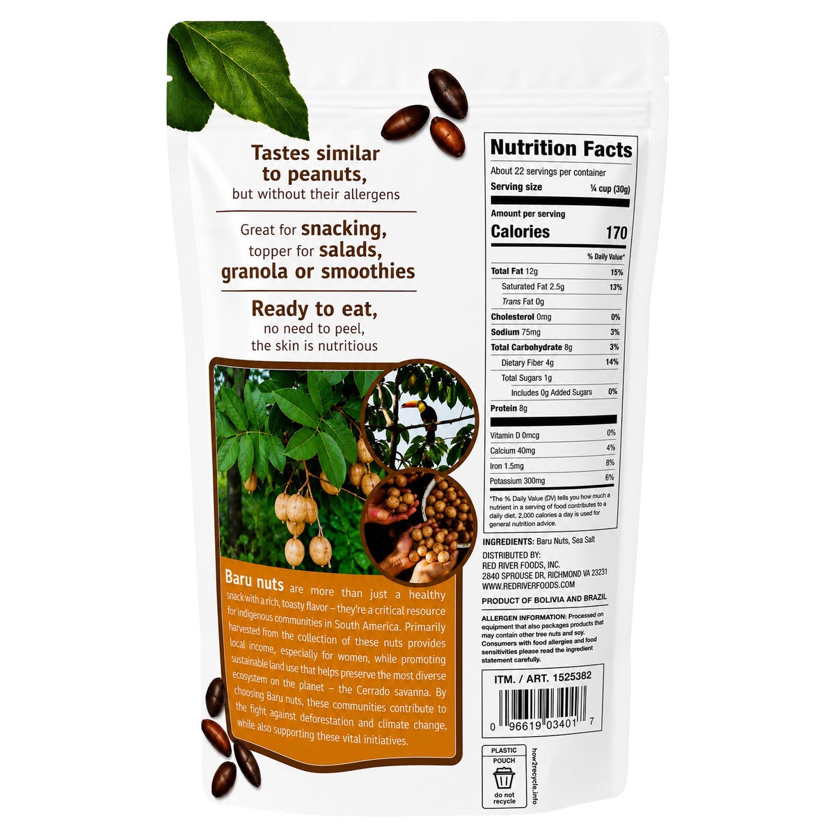 Brazil and Bolivia sourced baru nuts snack