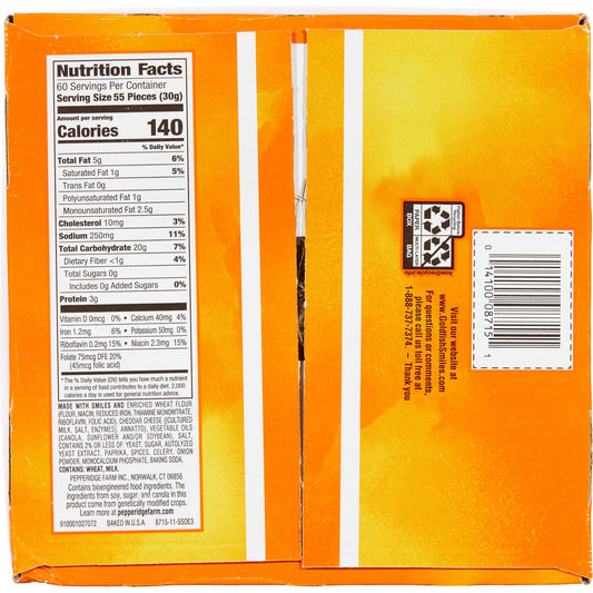 Goldfish cheddar snack crackers with three stay-fresh bags