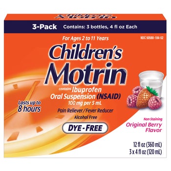 Children's Motrin dye-free berry ibuprofen suspension 3 pack