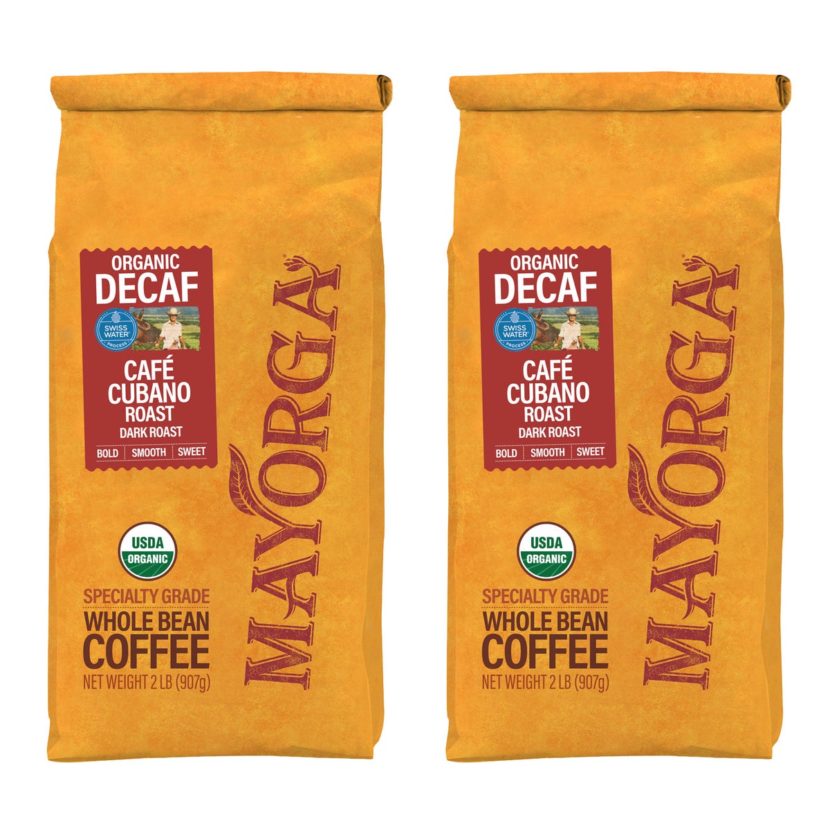 USDA organic Mayorga decaf coffee 2 lb bags