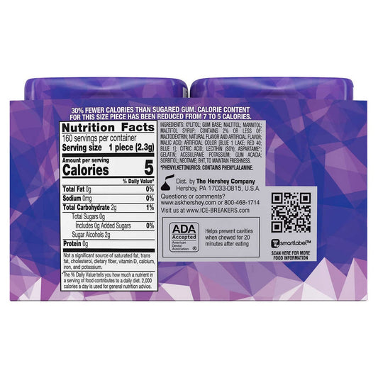 Bottle of Ice Breakers Arctic Grape chewing gum