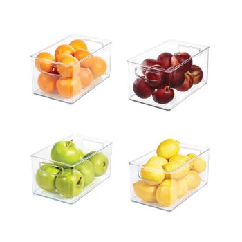 iDESIGN Linus plastic kitchen organizer bins set of 4