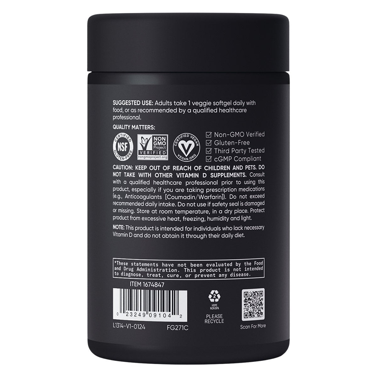 Sports Research D3 + K2 daily softgel supplement