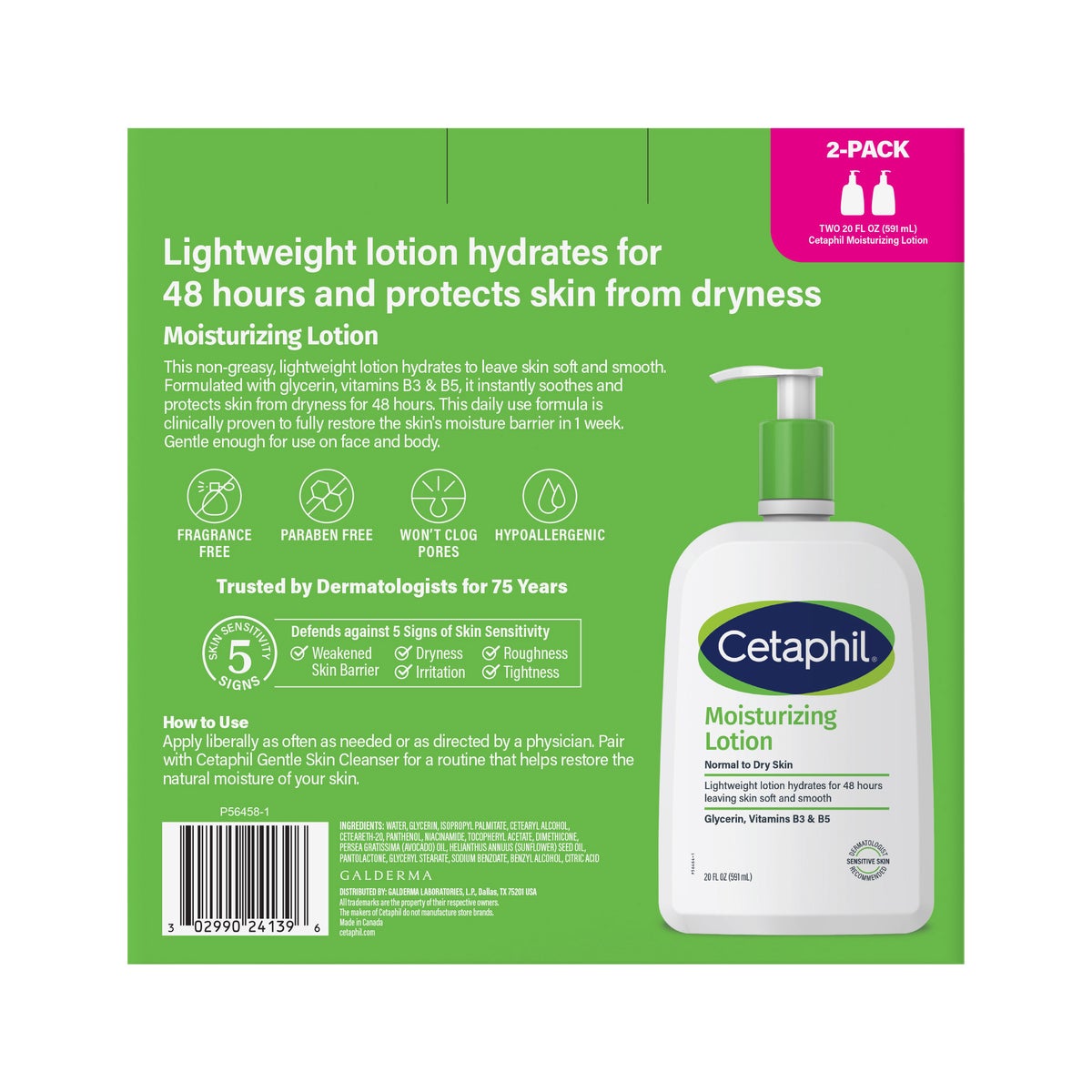 Cetaphil 20 fl oz moisturizing lotion bottles for sensitive skin