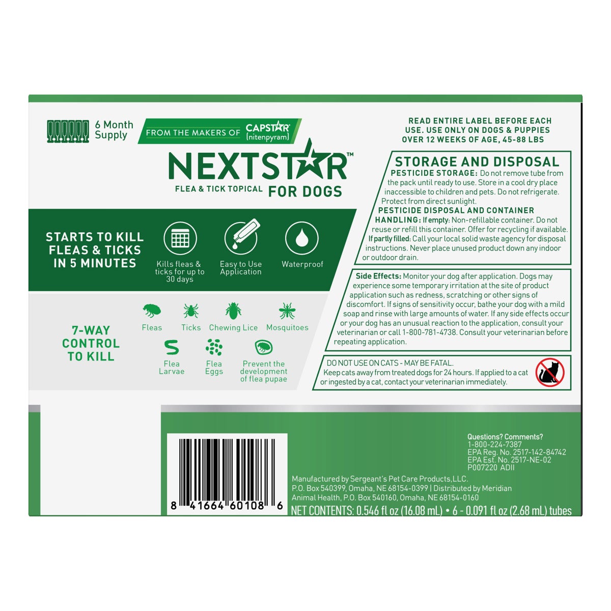 NextStar 6-month flea and tick treatment supply for dogs