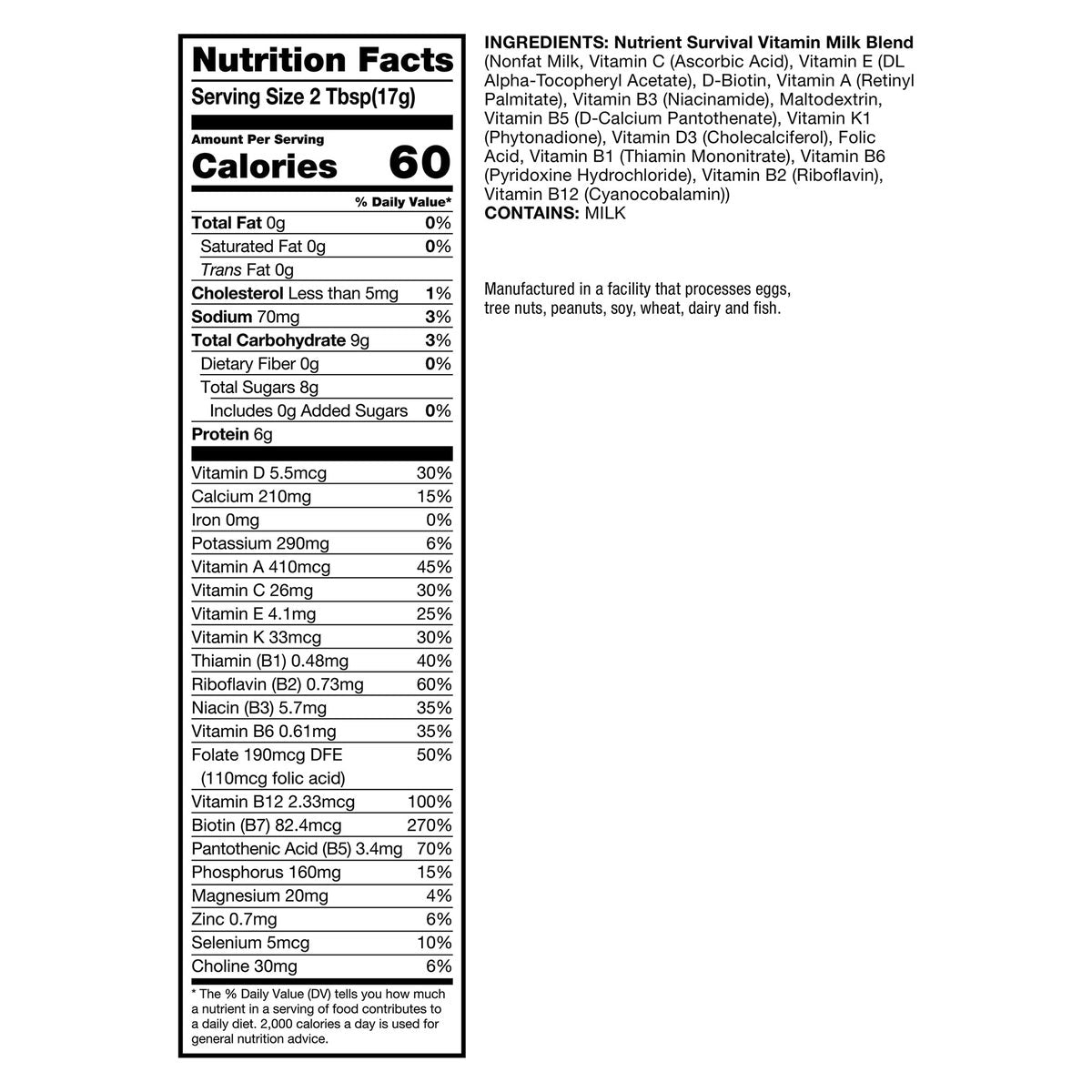 Nutrient Survival long shelf life powdered milk cans