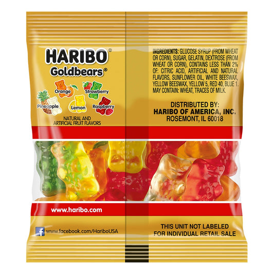 Haribo Goldbears gummi candy individual 0.4 oz bags
