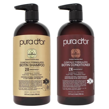 Pura d'or biotin hair care set packaging