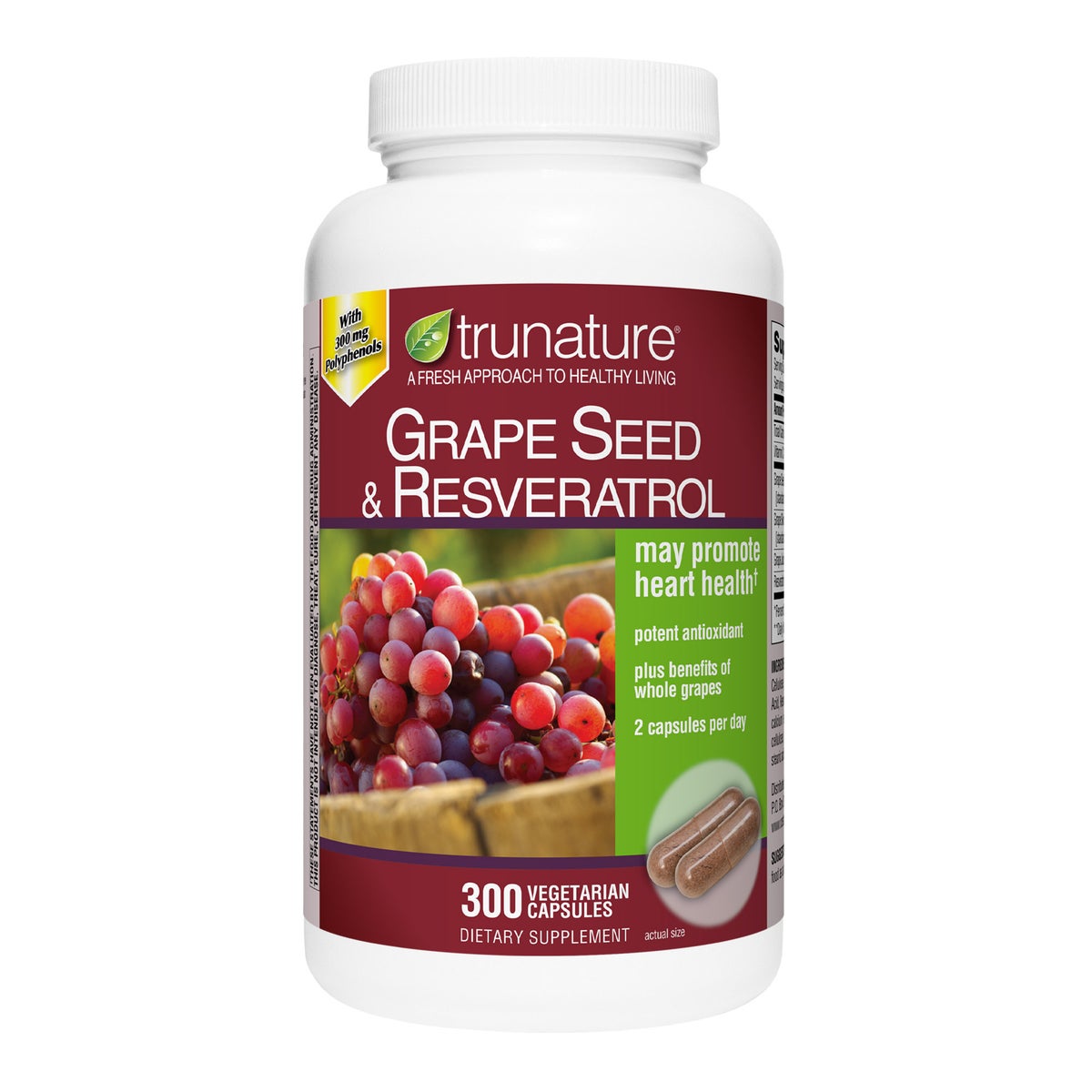 trunature grape seed with resveratrol 300 vegetarian capsules