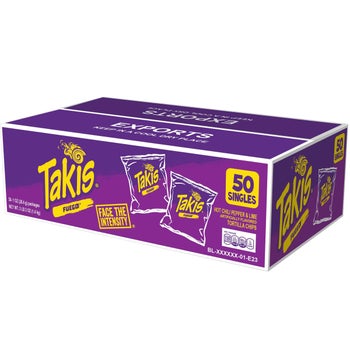 Takis Fuego rolled tortilla chips 50-count variety pack