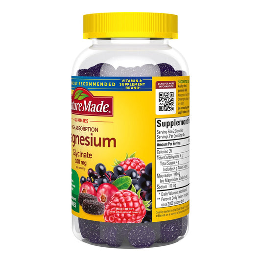 Nature Made 100 mg magnesium gummies front label
