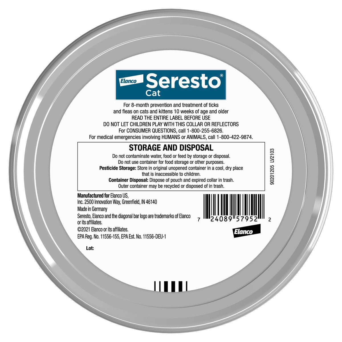 Seresto 8 month cat tick collar