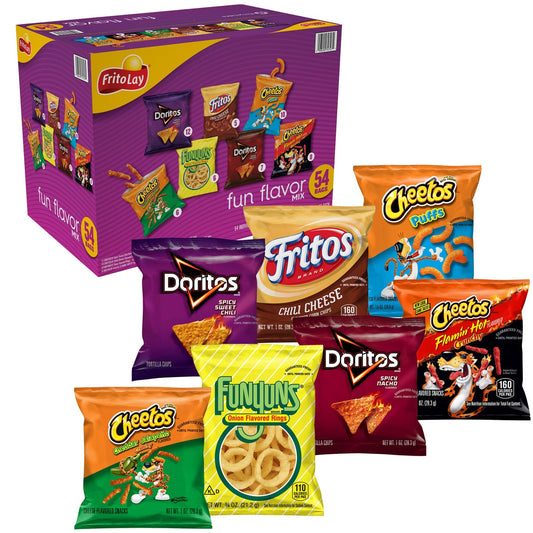 Frito Lay assorted snack variety pack with 54 bags