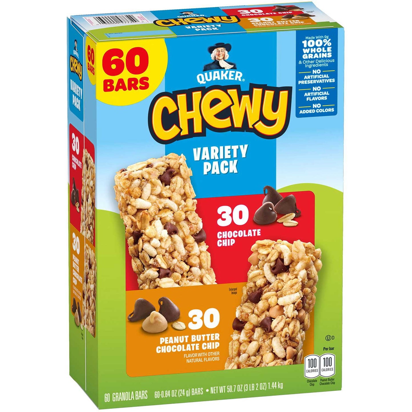 Quaker Chewy granola bar variety pack 60 count