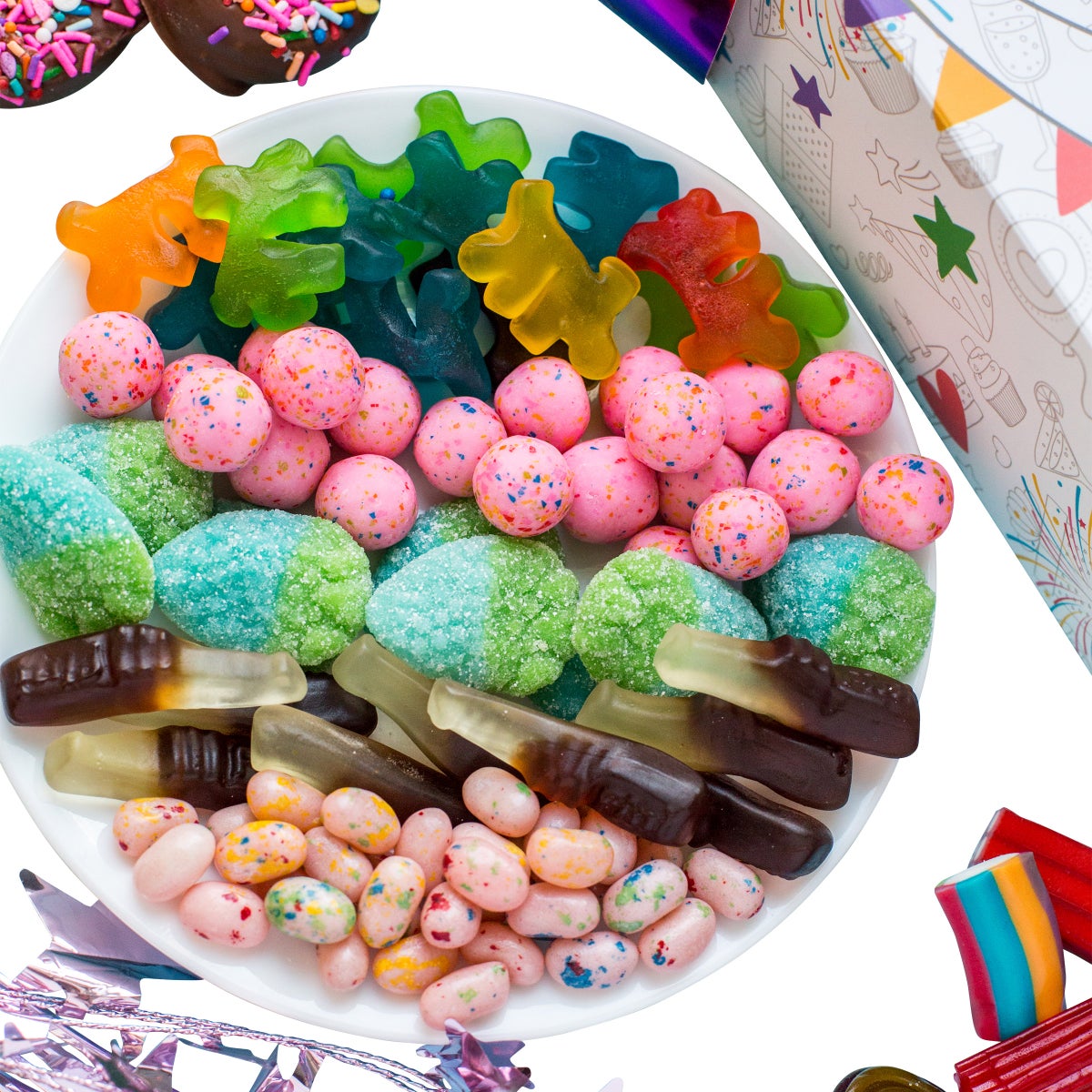 Sugar Plum Let's Celebrate Treat Gift Box packaging detail