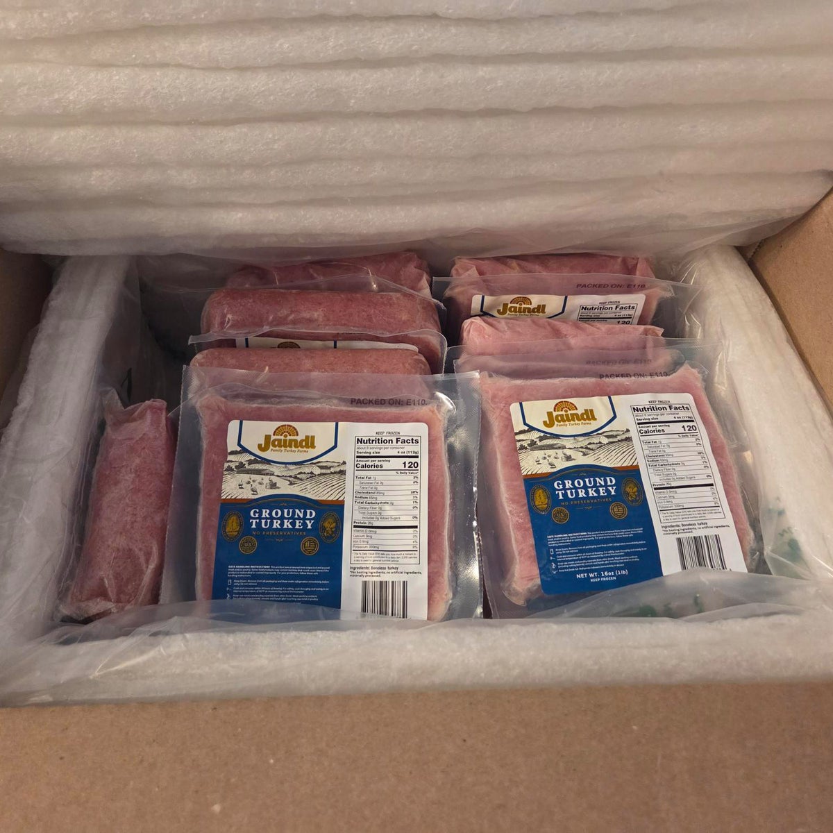 Premium ground turkey shipped frozen