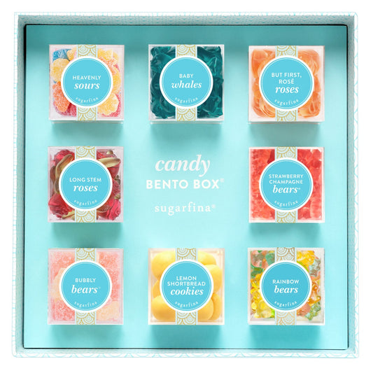 Sugarfina summer candy assortment in bento box packaging