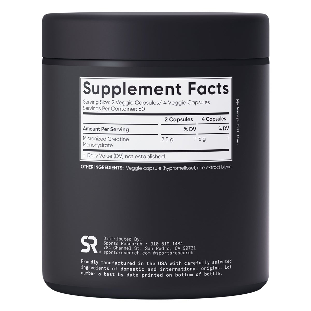 Micronized creatine capsules for workout support