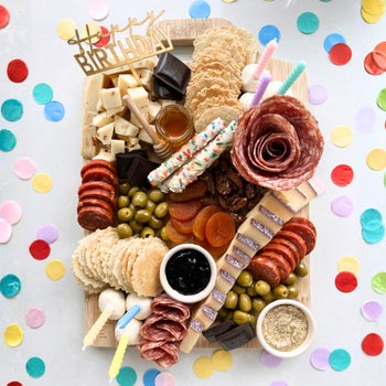 Platterful Happy Birthday charcuterie kit with artisan meats and cheeses