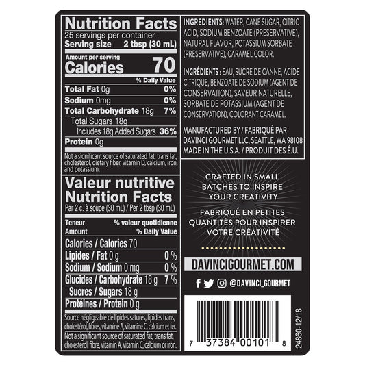 DaVinci Gourmet vanilla syrup plastic bottle front view