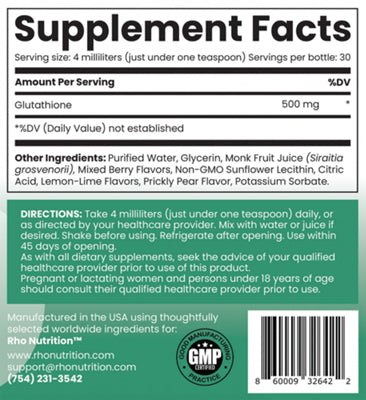 RHO lime essence glutathione supplement with 30 servings
